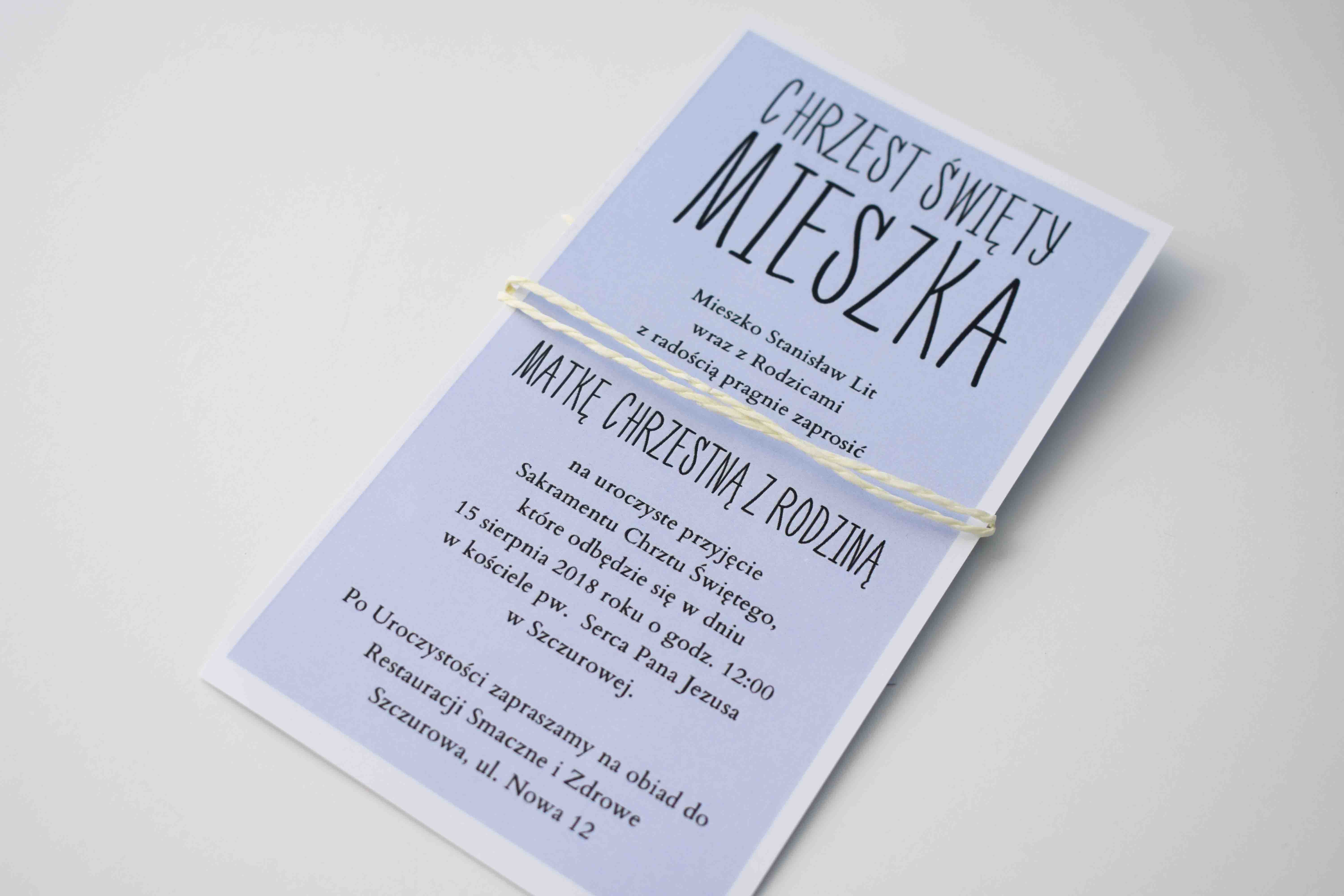 fragment tekstu zaproszenia na chzrest święty
